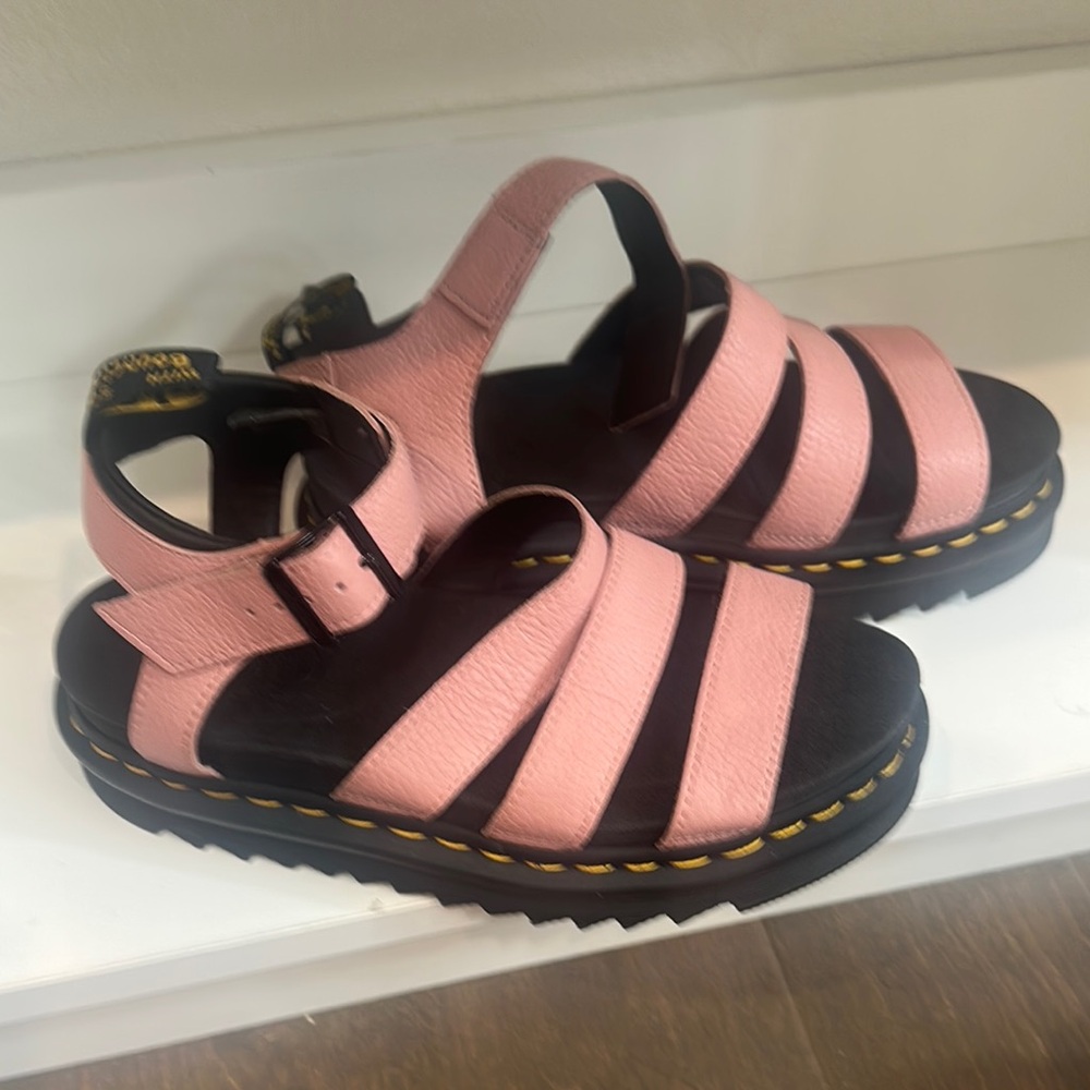 Dr. Martens Pink and Black Sandals with Chunky Sole